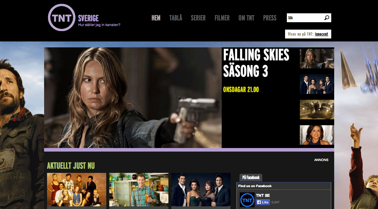 Turner TNT site screenshot